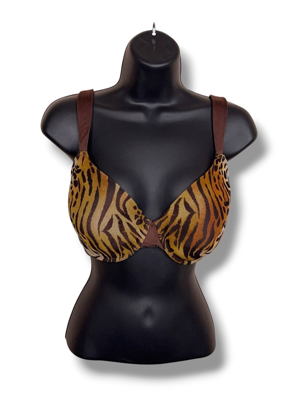 34dd Natori Animal Print Bra Tiger Print Lined Underwire Lift Brown Beige Tan